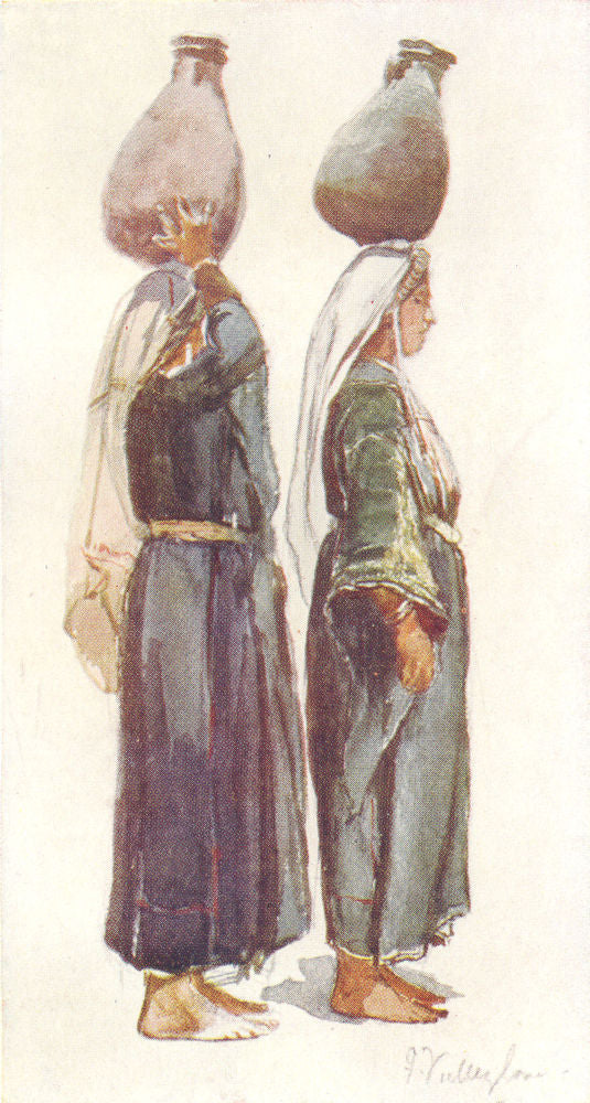 PORTRAITS. Studies of Syrian peasant women 1902 old antique print picture